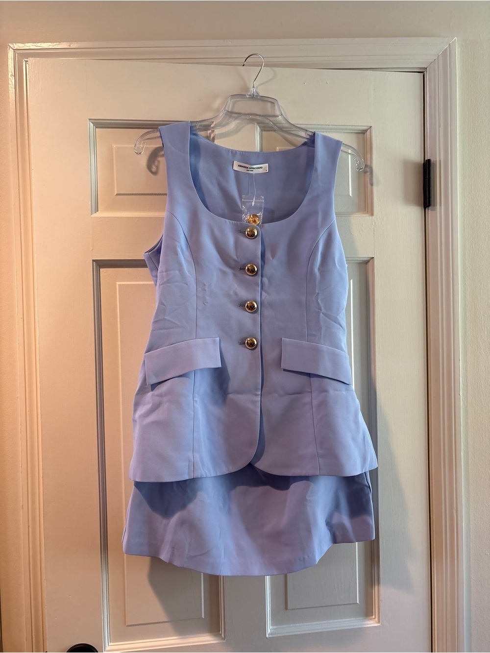 Amanda Uprichard Kyra Romper in Light Blue